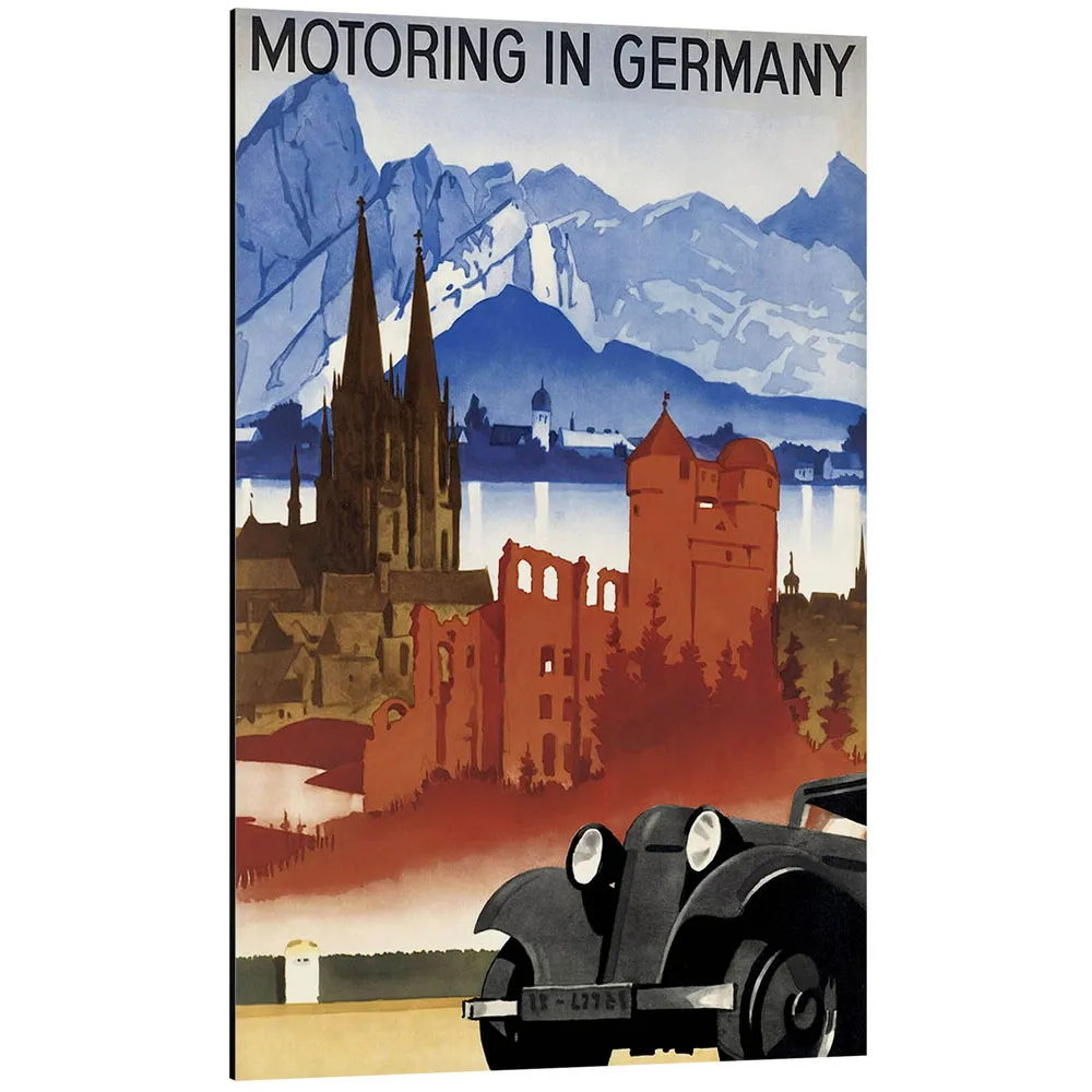 411997_aluminium-print تابلو شاسی طرح Motoring in Germany کد 811444 اتومبیلرانی در آلمان