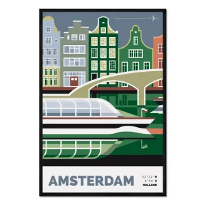 تابلو قاب دار طرح amsterdam کد 719176 آمستردام